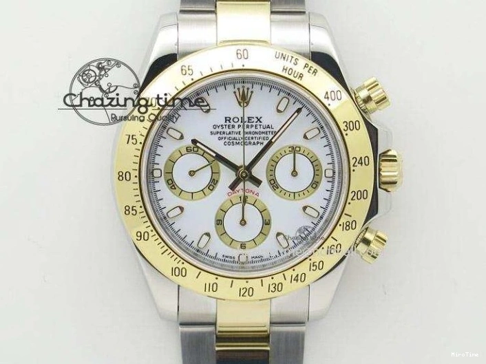 MiroTime 0117 Minimalist DAYTONA 116518 APSF 1:1 BEST EDITION WHITE DIAL ON OYSTERFLEX RUBBER STRAP SH 1781